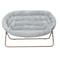 Flash Furniture Eleanor 56-in Portable Folding Double Saucer Chair in Gray Faux Fur w/a Soft Gold Steel Frame FV-FDS-001-GY-SGD-GG - alternate 6